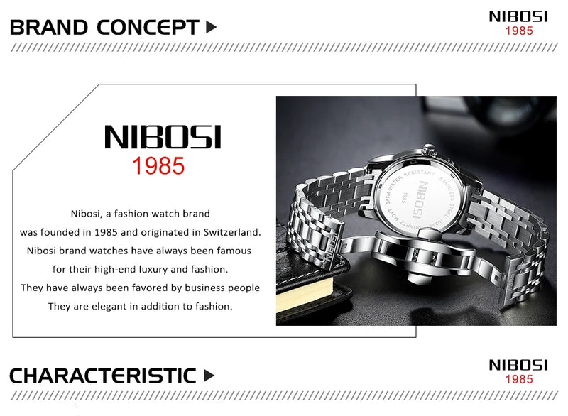 Relógio NIBOSI Luxury Chrono