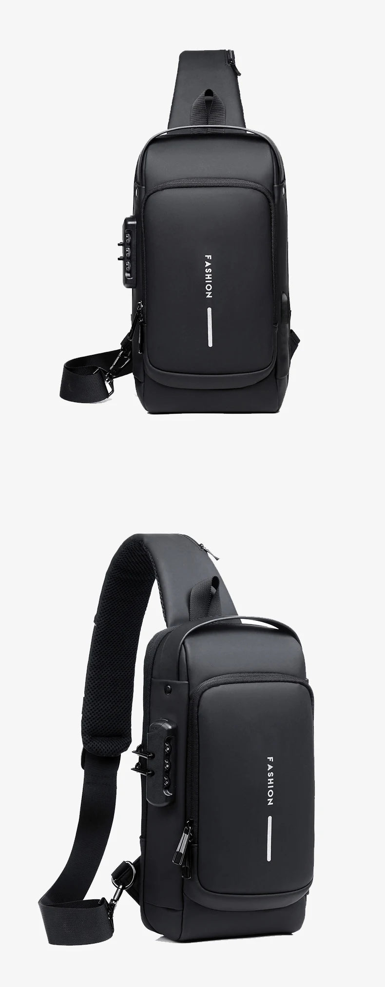 Bolsa Tática UrbanShield Anti-Roubo com USB – Crossbody Masculina