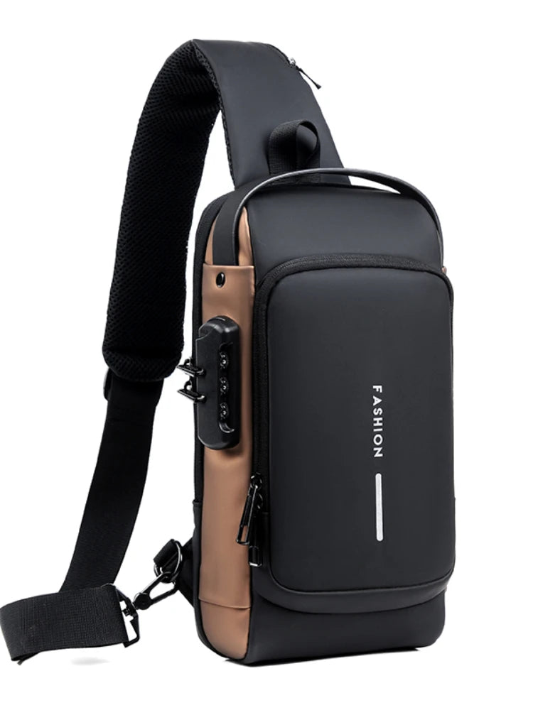 Bolsa Tática UrbanShield Anti-Roubo com USB – Crossbody Masculina