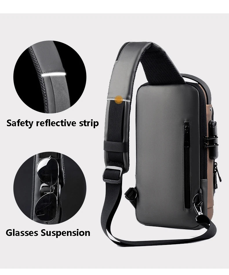 Bolsa Tática UrbanShield Anti-Roubo com USB – Crossbody Masculina