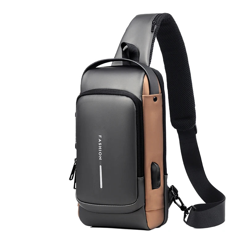 Bolsa Tática UrbanShield Anti-Roubo com USB – Crossbody Masculina