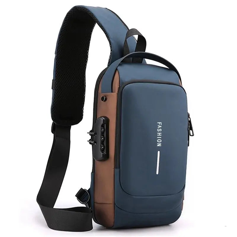 Bolsa Tática UrbanShield Anti-Roubo com USB – Crossbody Masculina