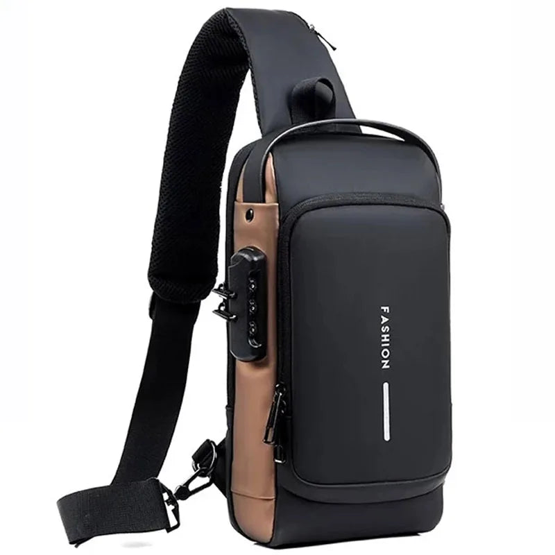 Bolsa Tática UrbanShield Anti-Roubo com USB – Crossbody Masculina